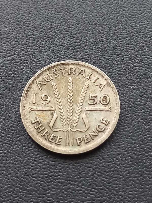 1950 Australia Threepence .500 silver