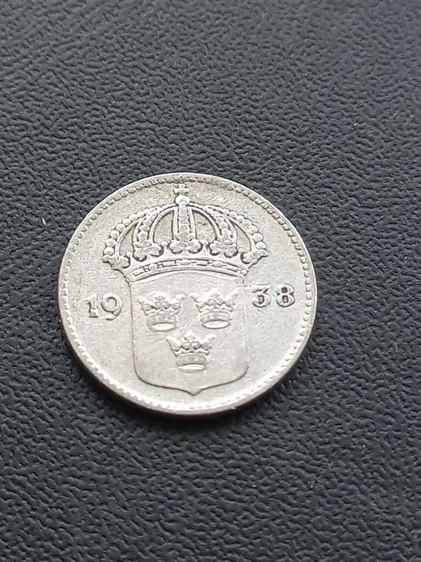 1938 Sweden 10 Ore .400 Silver