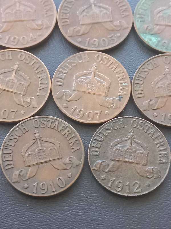 German East Aftica 1 Heller lot