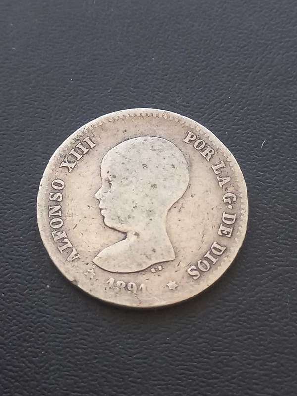 1891 Spain Silver One Peseta