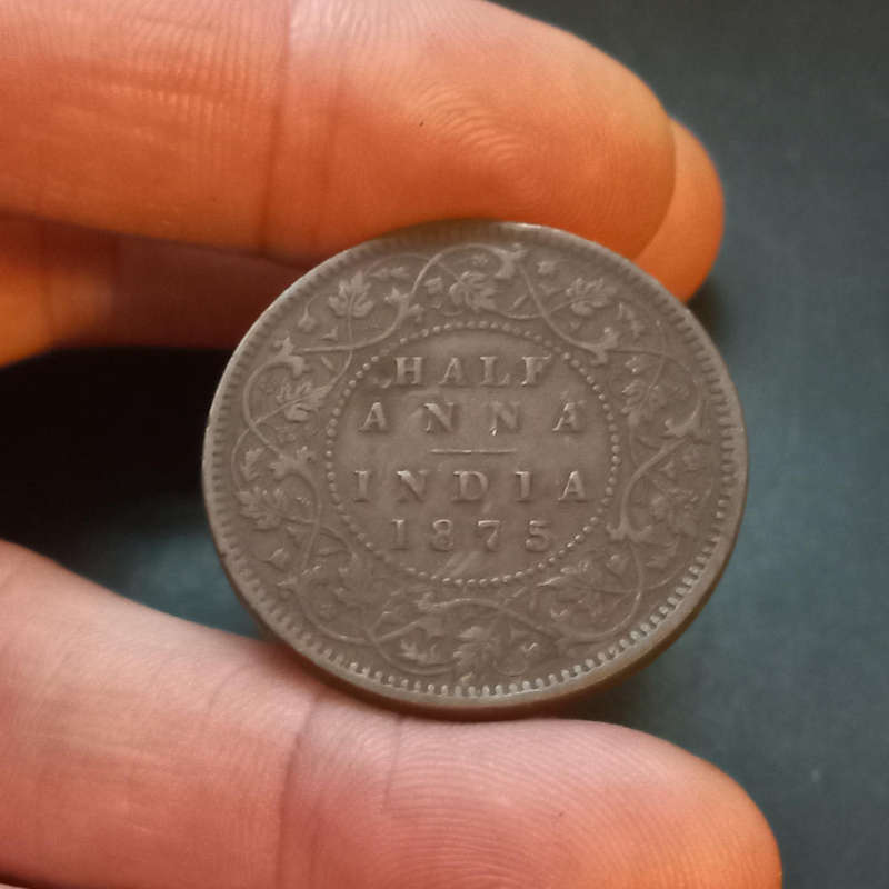 1875 India Half Anna
