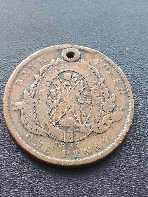 1837 One Penny Bank token