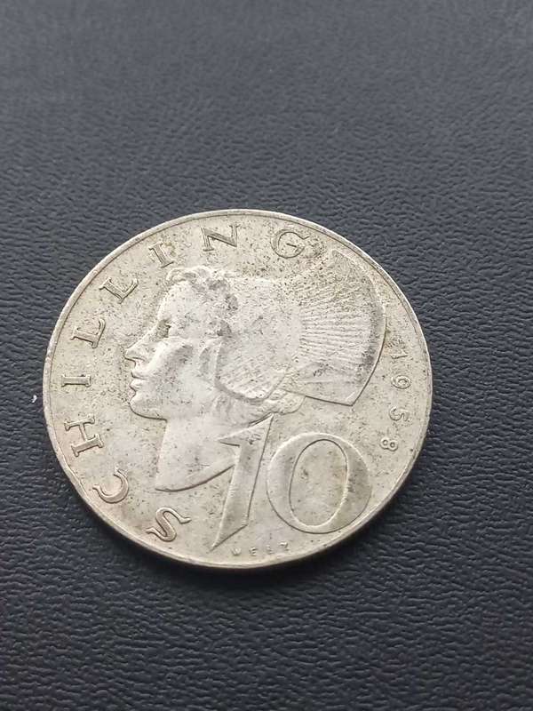 1958 Austria 10 Schilling .640 Silver