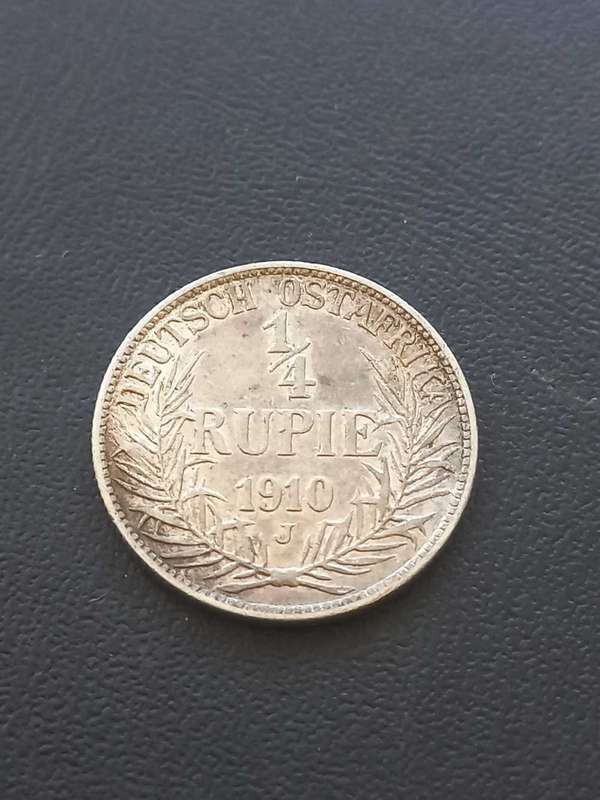1910J German East Africa 1/4 Rupie