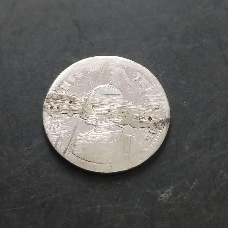 1901 German East Africa 1/4 Rupie. Obverse side scratched
