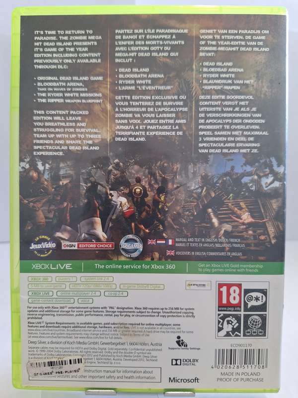 Dead Island: Game of the Year Edition - Classics (XBOX 360)
