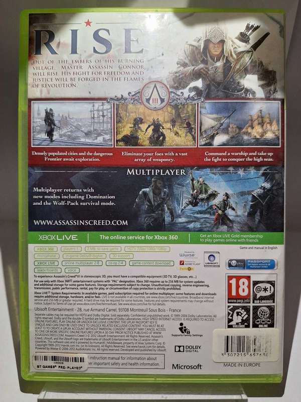 Assassin's Creed III (XBOX 360)