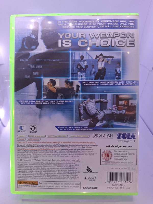 Alpha Protocol: The Espionage RPG (XBOX 360)