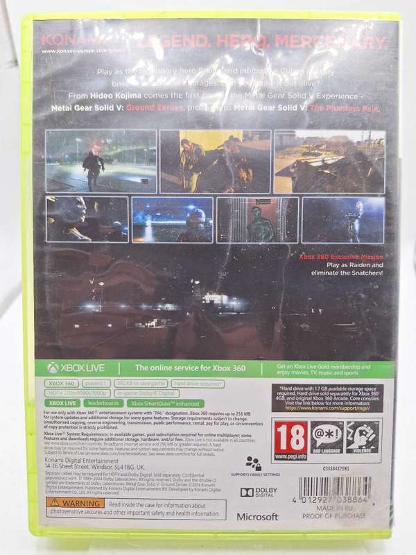Metal Gear Solid V: Ground Zeroes (XBOX 360)