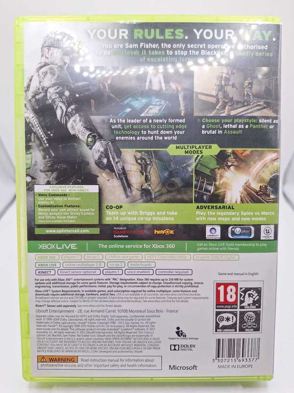 Tom Clancy's Splinter Cell: Blacklist (XBOX 360)