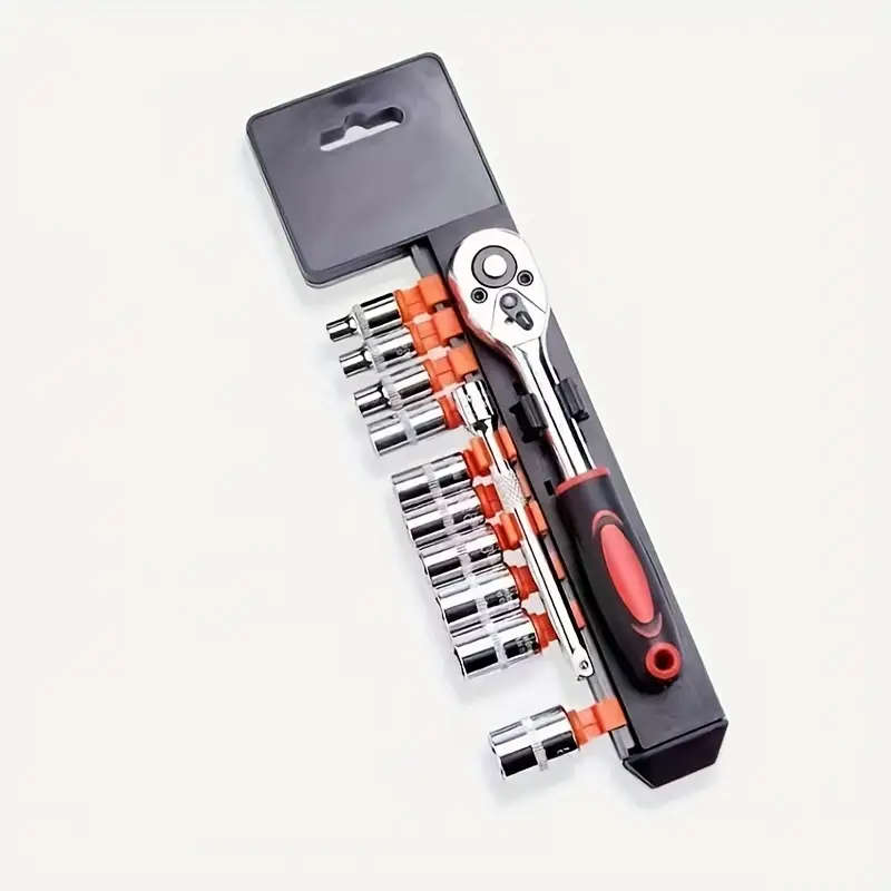 12 pcs wrench set, steel mechanical tool, 1/4 inch drive, two-way manual hand tool combination