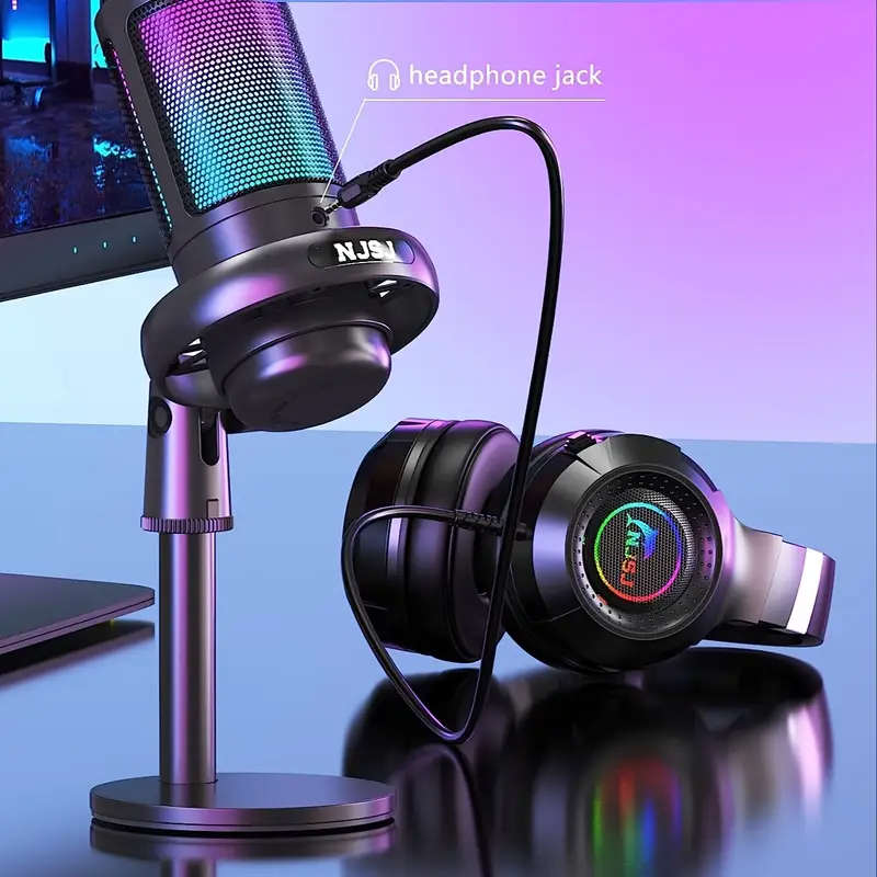 USB Microphone For PC, Gaming Mic For PS4/PS5/Mac/Phone, Condenser Microphone With Touch Mute