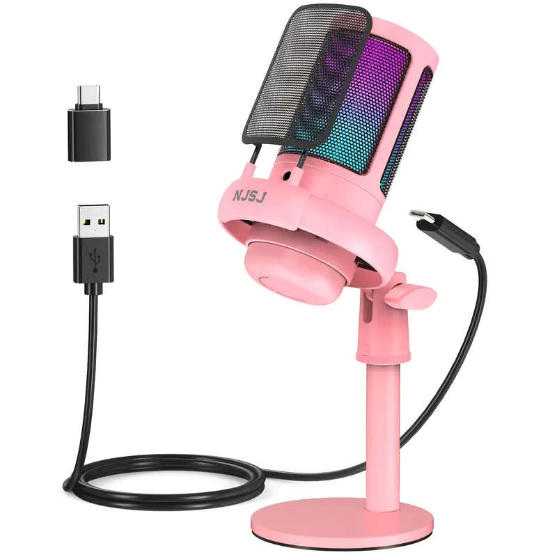 USB Microphone For PC, Gaming Mic For PS4/PS5/Mac/Phone, Condenser Microphone With Touch Mute