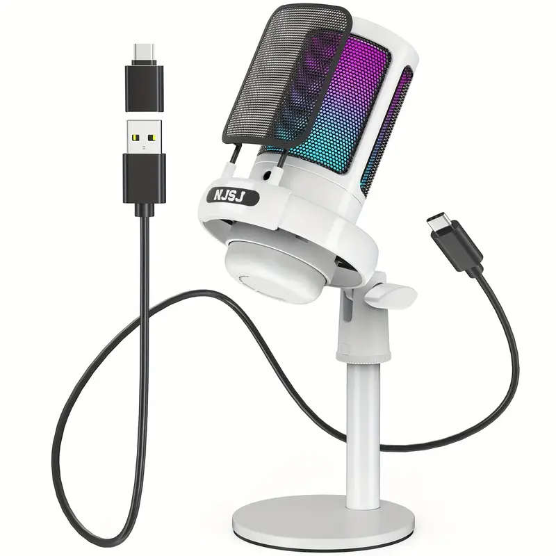 USB Microphone For PC, Gaming Mic For PS4/PS5/Mac/Phone, Condenser Microphone With Touch Mute