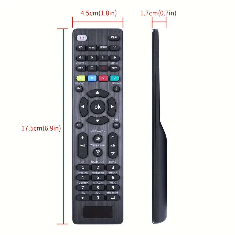 For LG, Samsung, Sony, JVC, Hisense. Universal Remote Control Compatible with 19 Model Brands