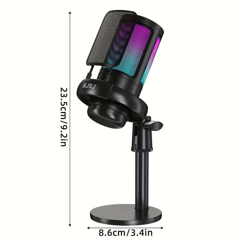USB Microphone For PC, Gaming Mic For PS4/PS5/Mac/Phone, Condenser Microphone With Touch Mute