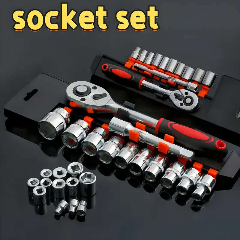 12 pcs wrench set, steel mechanical tool, 1/4 inch drive, two-way manual hand tool combination