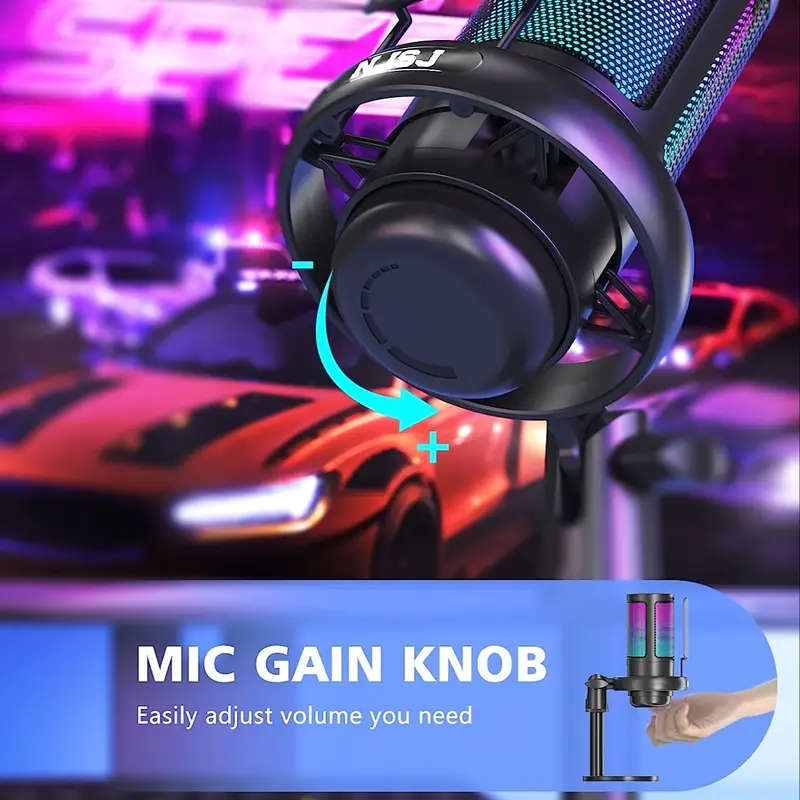 USB Microphone For PC, Gaming Mic For PS4/PS5/Mac/Phone, Condenser Microphone With Touch Mute