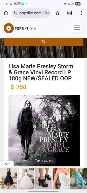 Lisa Marie Presley LP - Storm & Grace - Sealed / Never been played / Mint - B0016822-01