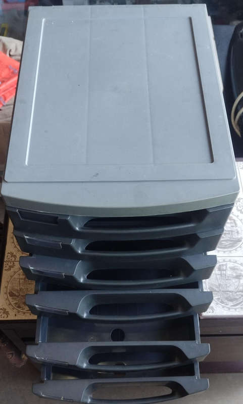 Desk Drawer Filing System 6 Drawers - Charcoal