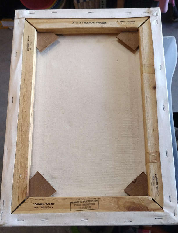 4 artist canvasses on wooden frames, various sizes