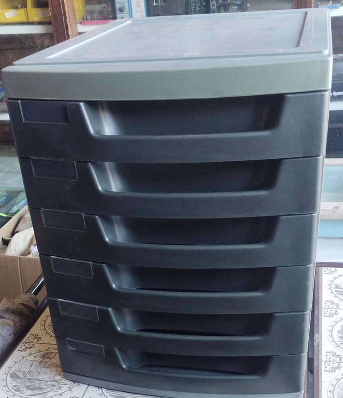 Desk Drawer Filing System 6 Drawers - Charcoal