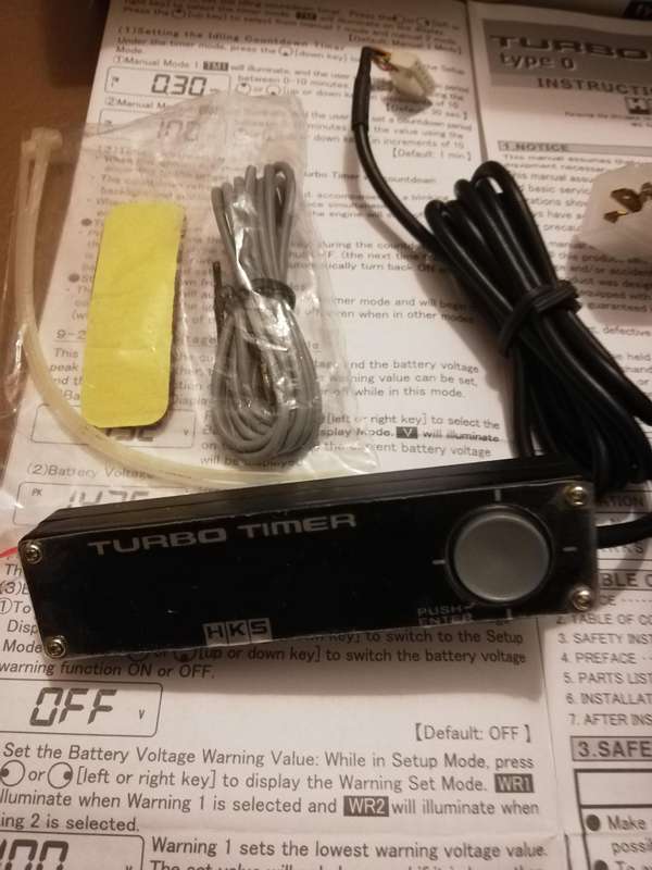 HKS Turbo Timer. For automatic turbo cooling to switching off vehicle