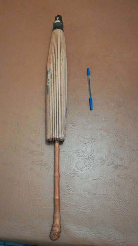 Vintage Asian Bamboo & Rice paper parasol umbrella