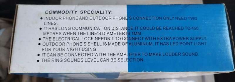 RL Intercom doorbell for driveway or front door