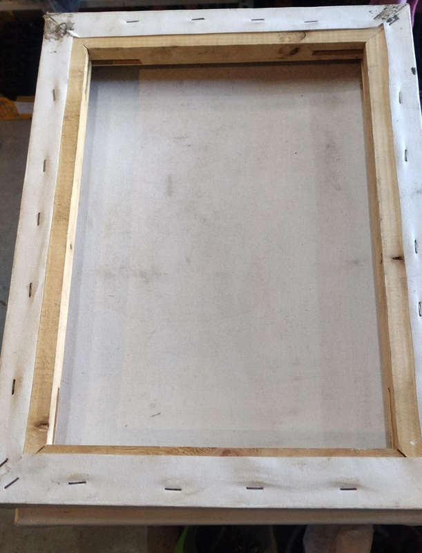 4 artist canvasses on wooden frames, various sizes