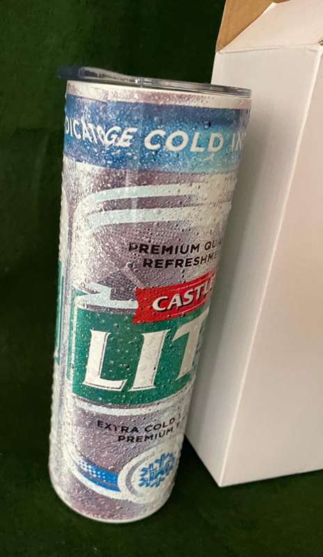 Castle Lite Hot n Cold Tumbler - it looks like a big can in your hand