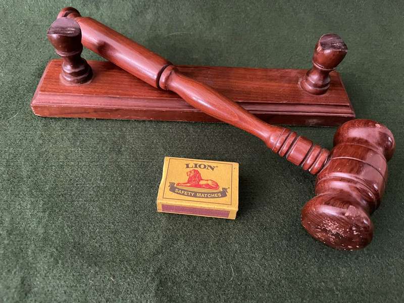 Unusual item : Judges / Auctioneer Gavel - it has been hammered a few time - nice item - take a look
