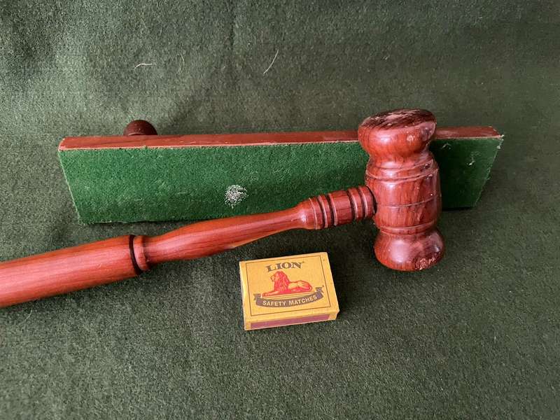 Unusual item : Judges / Auctioneer Gavel - it has been hammered a few time - nice item - take a look