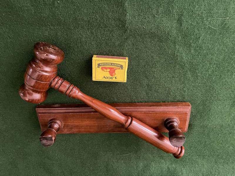 Unusual item : Judges / Auctioneer Gavel - it has been hammered a few time - nice item - take a look