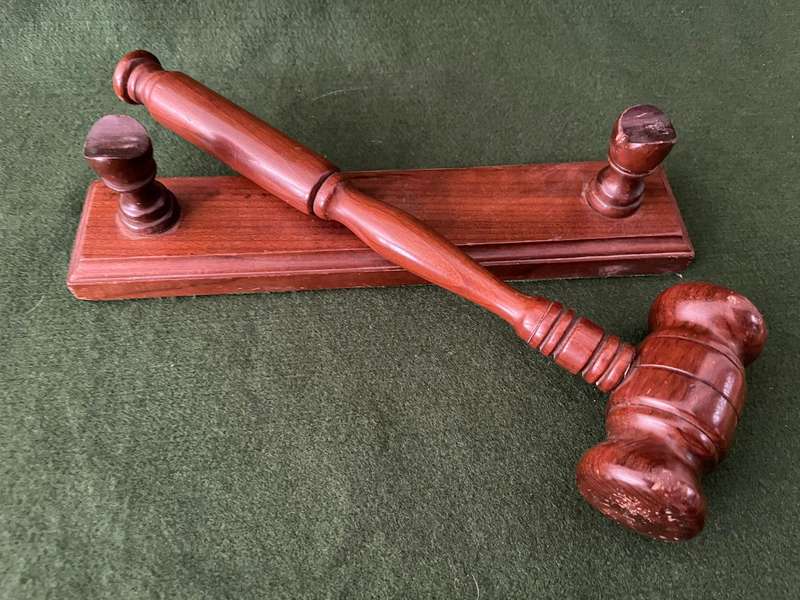 Unusual item : Judges / Auctioneer Gavel - it has been hammered a few time - nice item - take a look