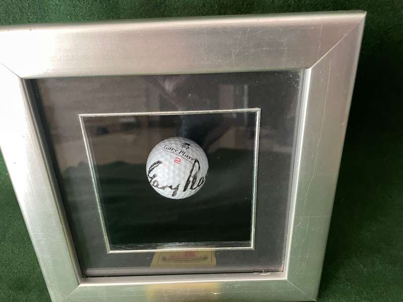 Signed Gary Player Golf Ball in Frame