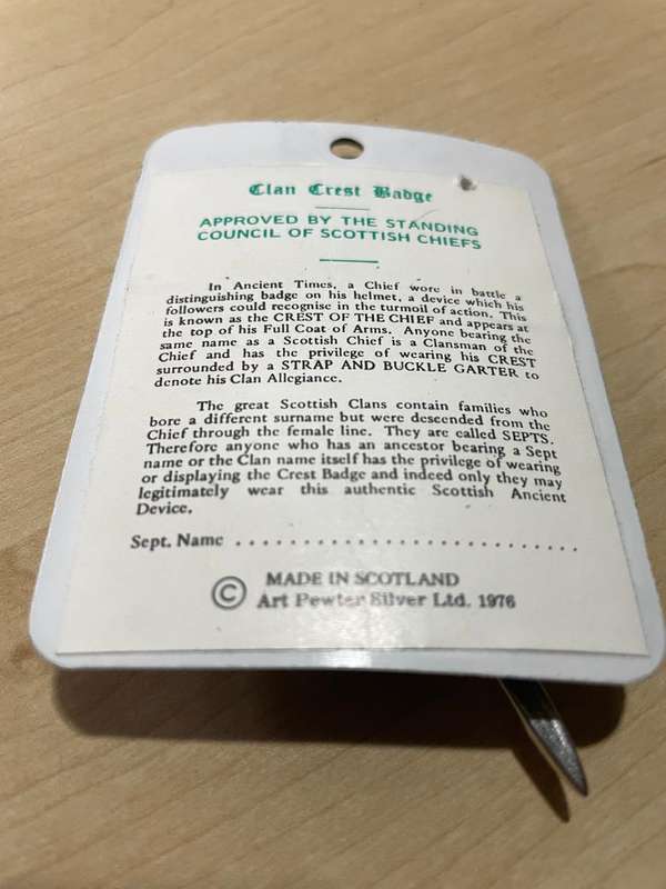 Kilt Pin for Barclay Clan - excellent condition