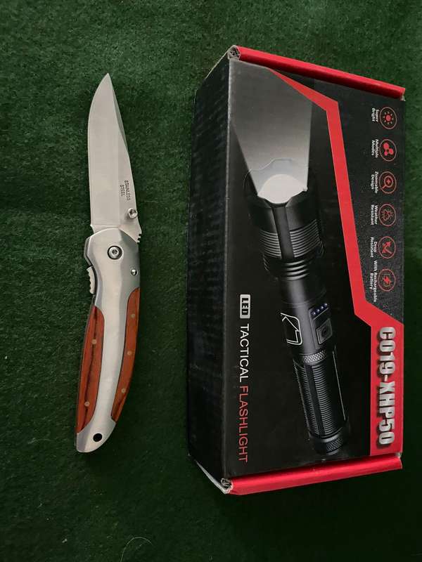 Knife & LED Torch Combo - both brand new