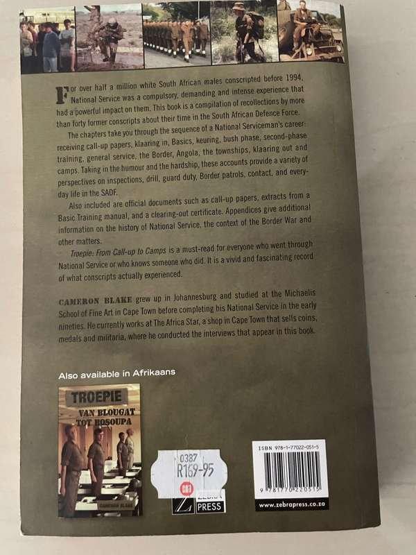 SADF Book : Troepie : From Call up to Camps by Cameron Blake