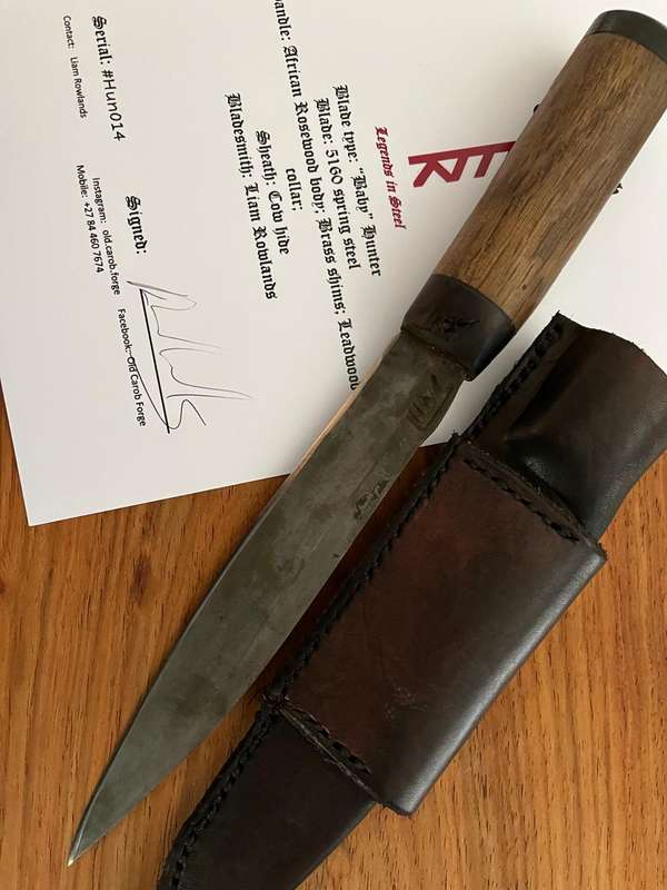 Knife : Rustic Hunting Knife handmade with certificate - great blade