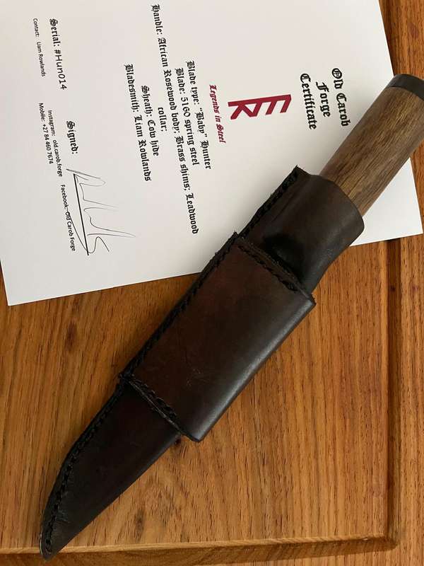 Knife : Rustic Hunting Knife handmade with certificate - great blade