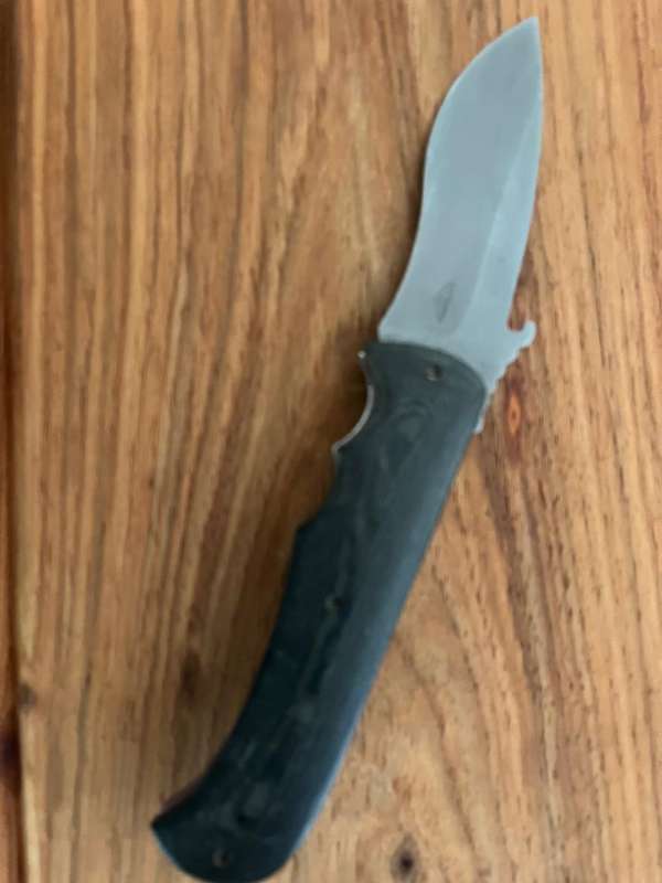 EDC Knife : Bench made MT Knives : Recurve folder African Hardwood :  every day carry knife