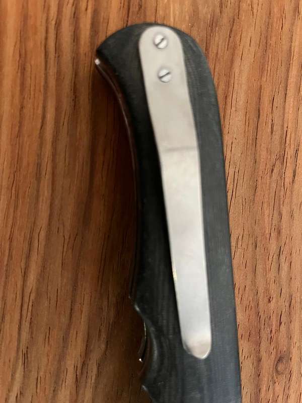 EDC Knife : Bench made MT Knives : Recurve folder African Hardwood :  every day carry knife