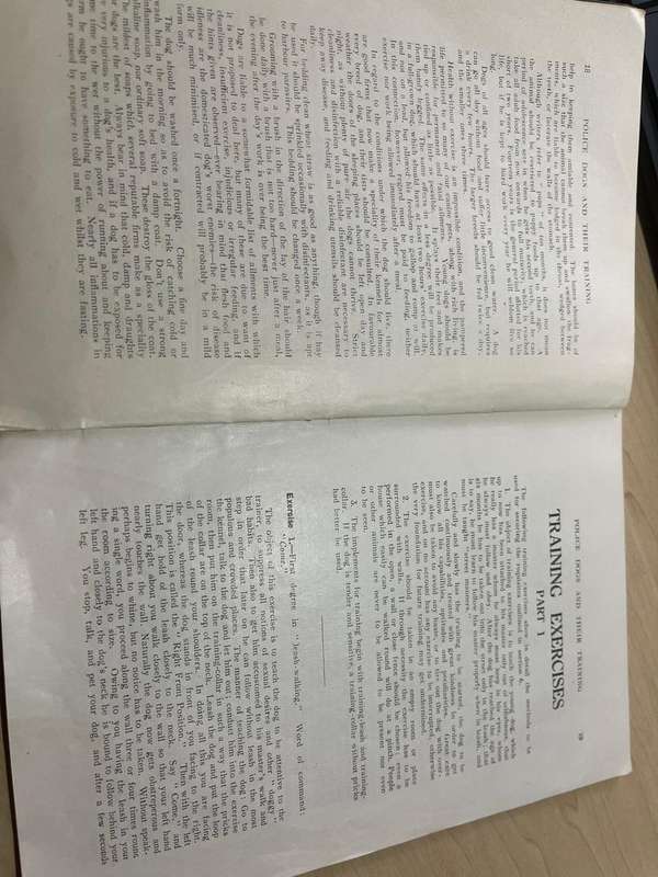 Dog Training Manual - 1933 Old British Police Manual - awesome