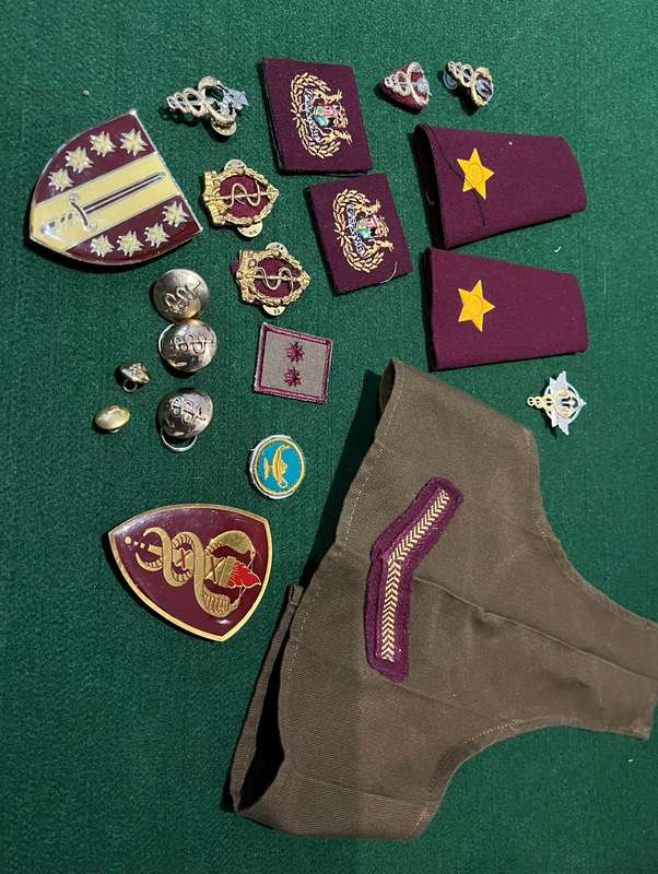 SADF Medic SAMS Job lot : Badges / Rank / Shoulder Flashes - all great condition