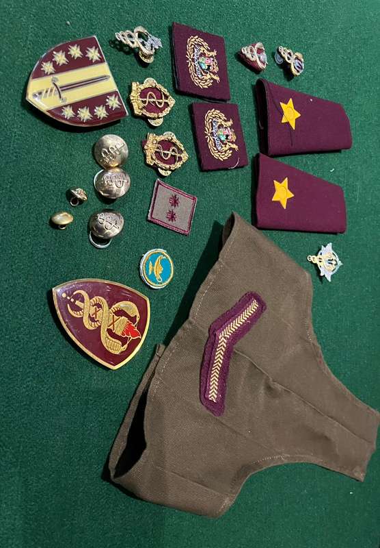SADF Medic SAMS Job lot : Badges / Rank / Shoulder Flashes - all great condition