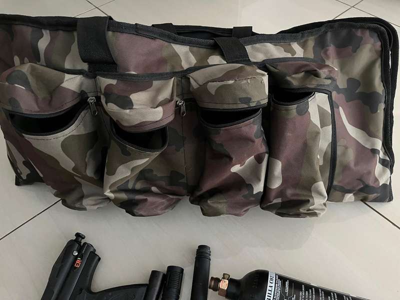Paintball Job Lot : Bag hold all / Paintball gun / 2 x C02 cylinders / lots of bullets and other