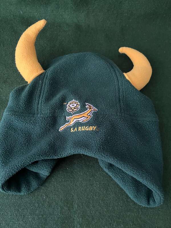 Springbok supporters hat / beanie has horns