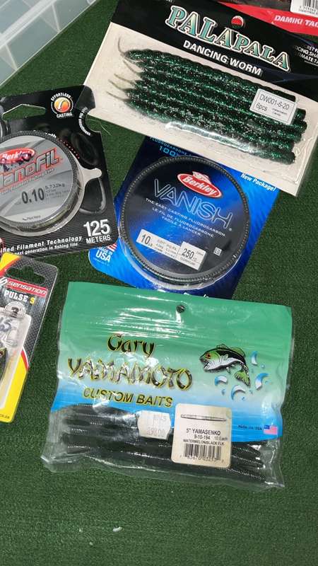 Bass Fishing Job lot : lots of items : lures / baits / fishing line and other