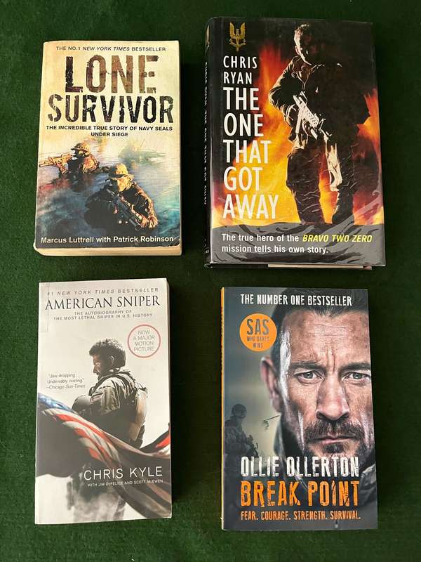 War Books : Navy seals and other - nice condition : Great reads - American Sniper / Lone Survivor